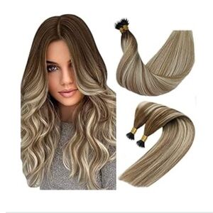 Balayage Blonde 20” Human Hair Extensions Nano Ring  50g NWT